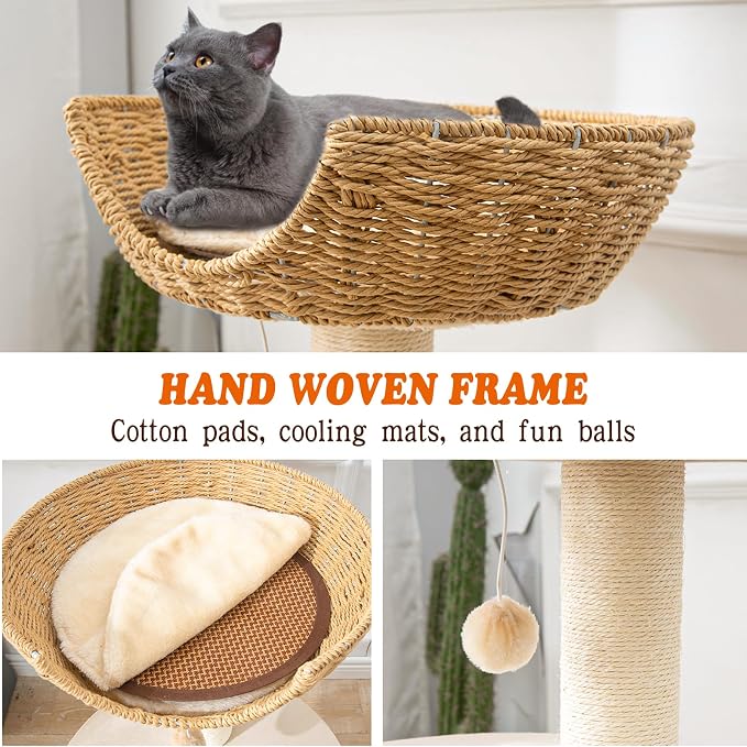 Natural Wood Modern Cat Tree - Image 3