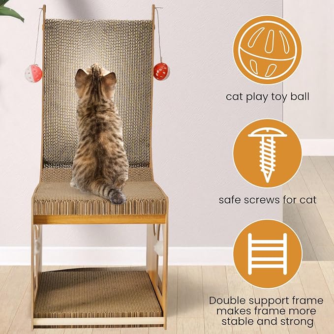 ​Cat Scratcher, Double Layer Cat Scratching Board, L Shaped Vertical Cat - Image 2