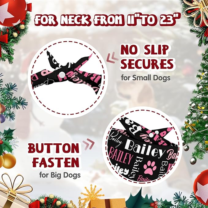 Personalized Dog Bandanas Custom Neckwear Name Button Anti-loosening Dog Scarf - Image 4