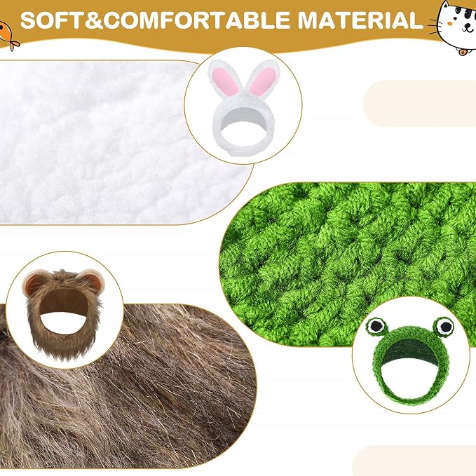 Weewooday 5 Pcs Cat Adorable Costume Bunny Hat - Image 2