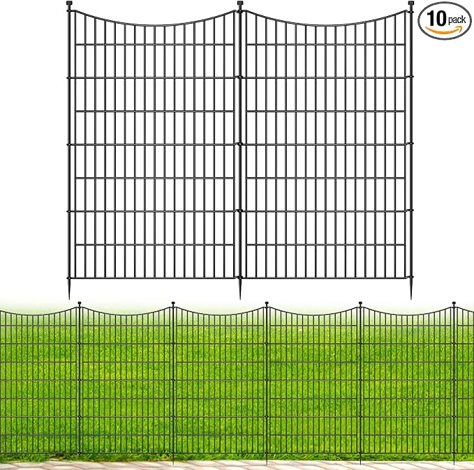 10 Panels No Dig Dog Fence Outdoor by OutdoorFence