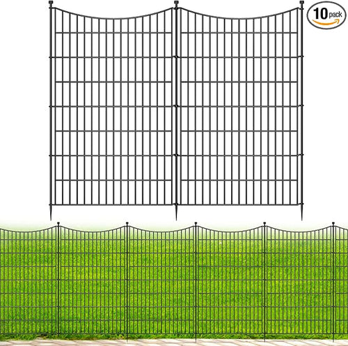 10 Panels No Dig Dog Fence Outdoor by OutdoorFence