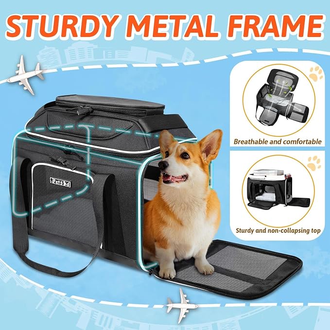 Petskd Top-Expandable Pet Carrier 18x13x9.5 Inches Southwest Airline Approved - Image 6