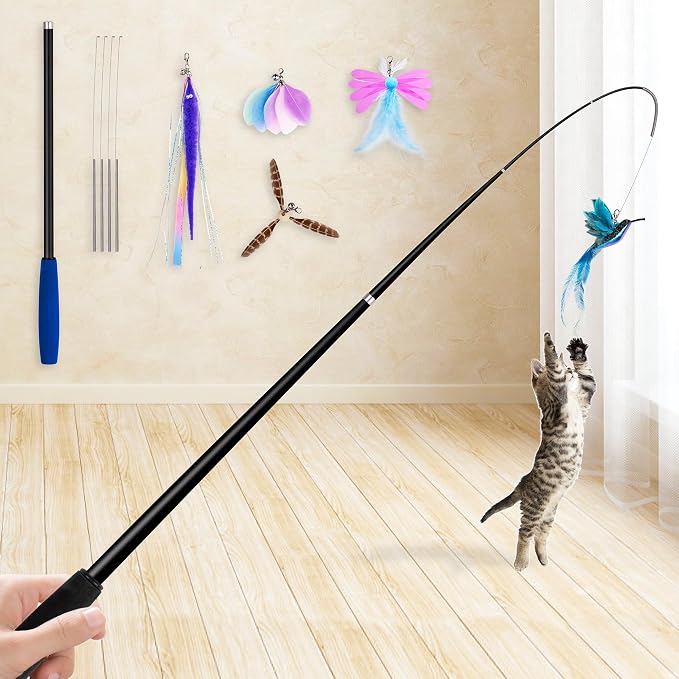 JXFUKAL 2025 Latest Cat Toys, 2 in 1 Spring Cat Wand Toy by JXFUKAL