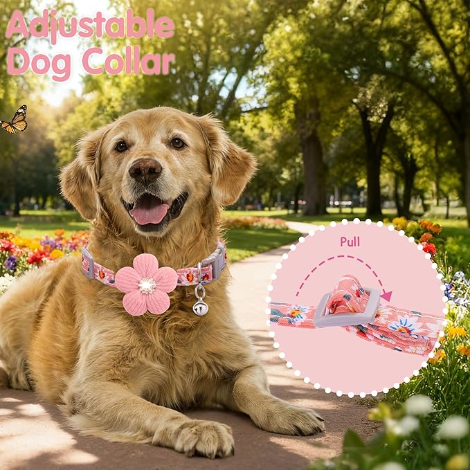 Large Dog Collar with Flower, Dog Collars - Image 5