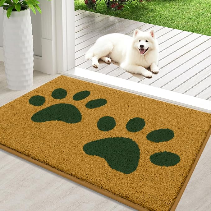 Buganda Dog Door Mat for Muddy Paws, Absorbent Dirt Trapper Washable Indoor by Buganda