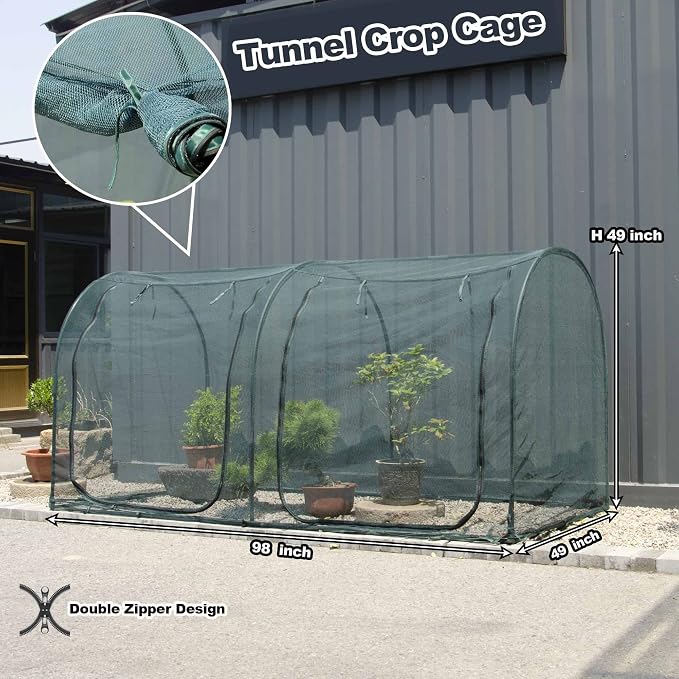 Large Tunnel 8.2'x4' Plant Netting Cover 4FT Tall Crop Cage Netting Pest Guard - Image 2