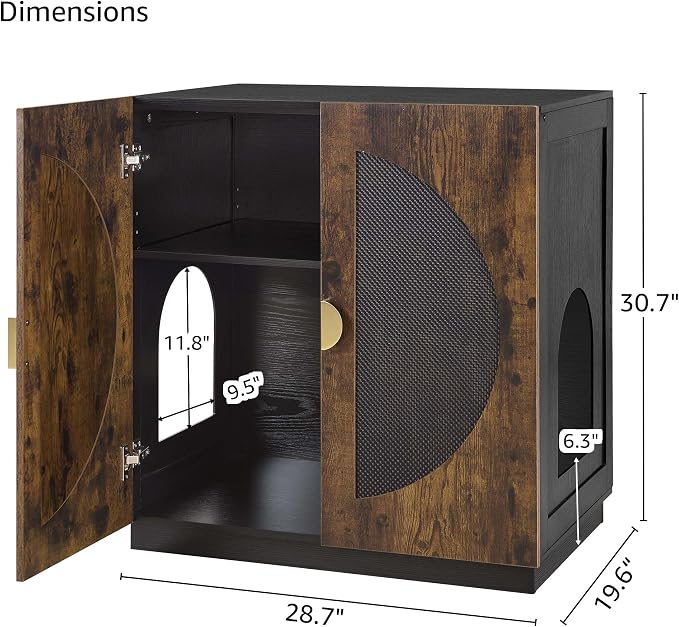 unipaws Tall Cat Litter Box Enclosure - Image 7