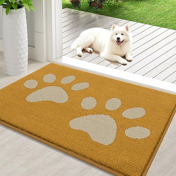 Buganda Dog Door Mat for Muddy Paws, Absorbent Dirt Trapper Washable Indoor by Buganda
