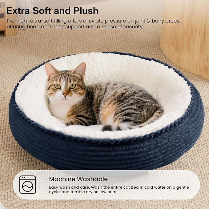 Love's cabin Round Donut Cat and Dog Cushion Bed, 20in Pet Bed - Image 7