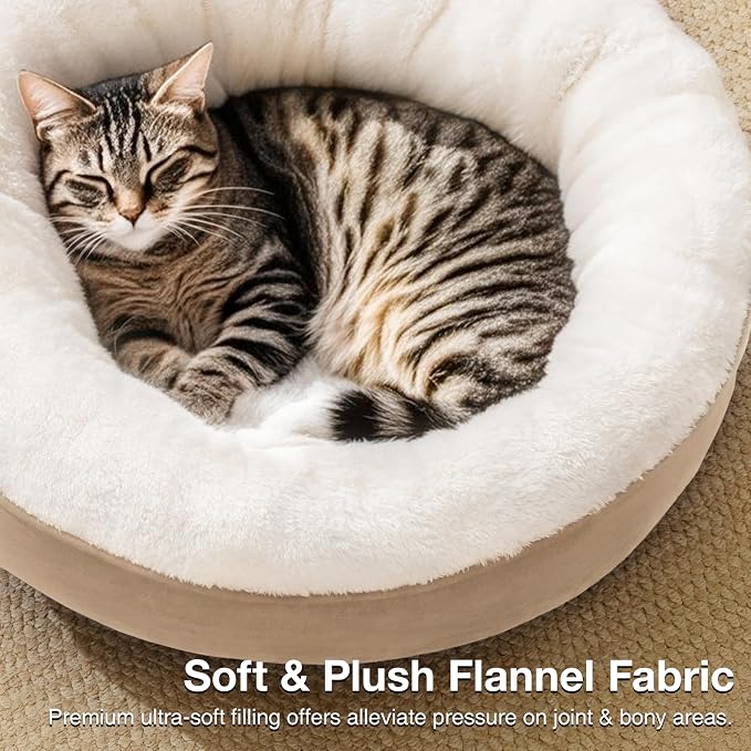 Love's cabin Round Donut Cat and Dog Cushion Bed, 20in Pet Bed - Image 8