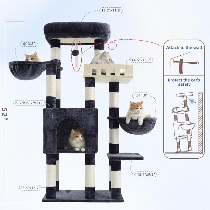 Cat Tree for Indoor Cats Large Adult, Heavy Duty Cat Tree for Large Cats 20 lbs+ - Image 7