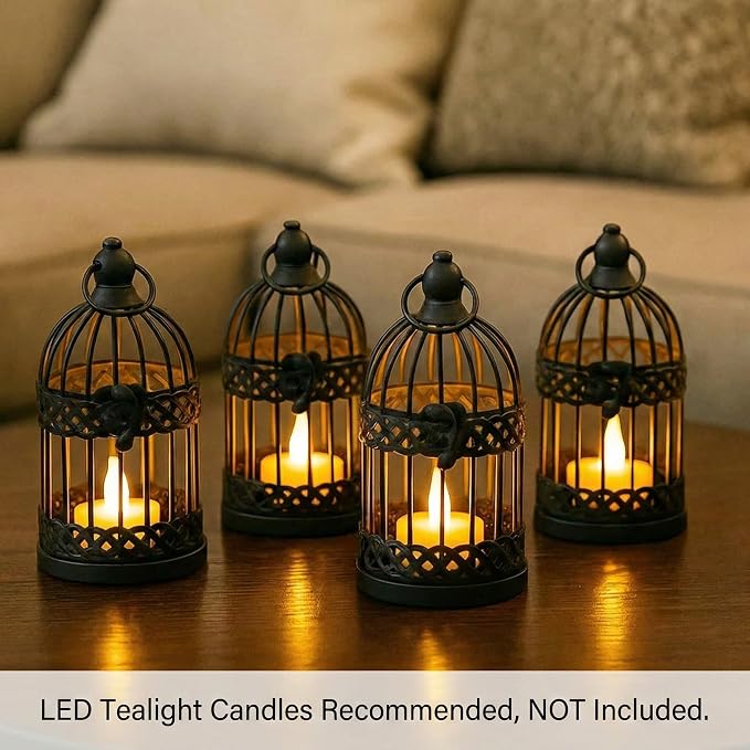 VELA LANTERNS 6" Birdcage Decor Candle Holder Lantern Decorative Table - Image 9