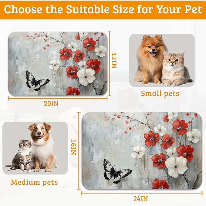 ButterflyFlowers Dog Cat Food Mat - Image 6
