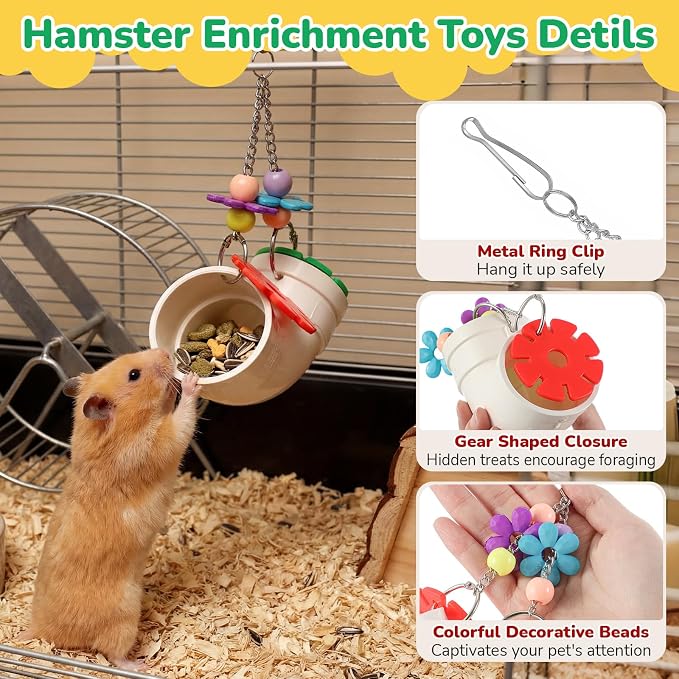 Shappy 2 Pack Rat Enrichment Toys Hanging Foraging Feeder, Interactive Treat - Image 3