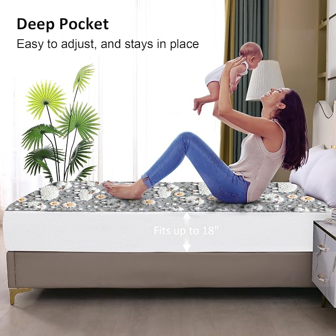 Twin Mattress Protector Waterproof, Fitted Sheet Style Breathable Mattress Cover - Image 4