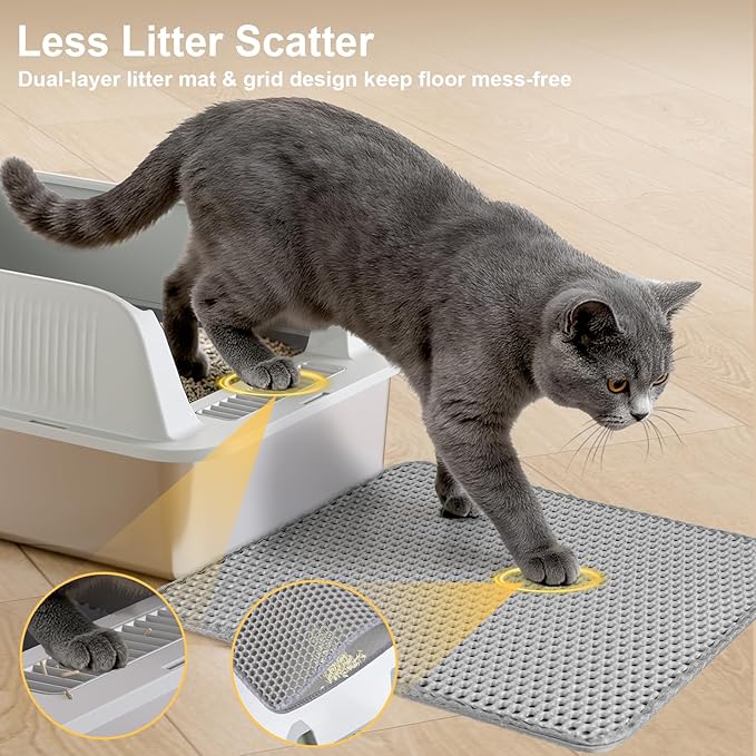 TENTIZON Large Stainless Steel Cat Litter Box, Open Top Metal Kitty Litter Tray - Image 3