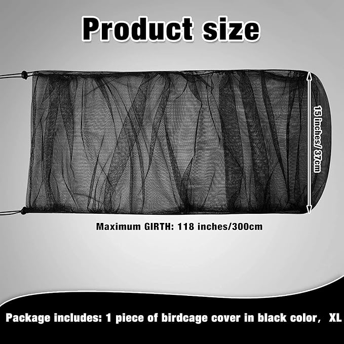 Shappy 2 Pieces Adjustable Bird Cage Seed Catcher Birdcage Cover Nylon Mesh - Image 2