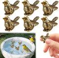 6 Pcs Copper Bath Disks Ornaments Mini Bird Shape, Retro Copper Birdbath by Unknown
