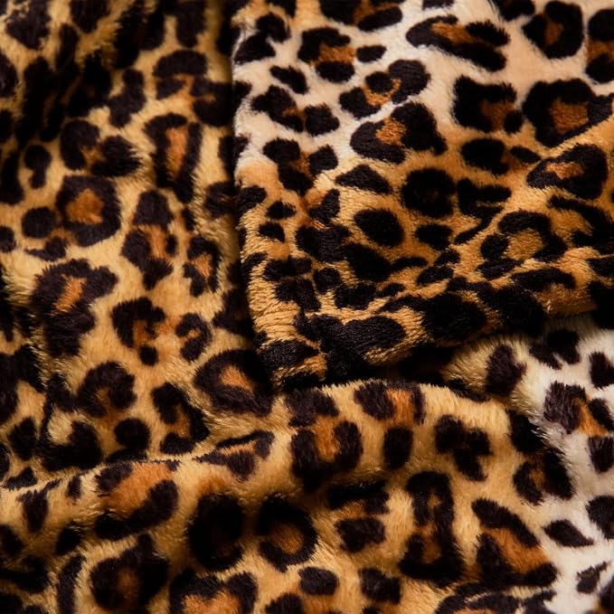 Bnuitland Leopard Print Fleece Flannel Throw Blanket, Super Soft 300 GSM Double - Image 6
