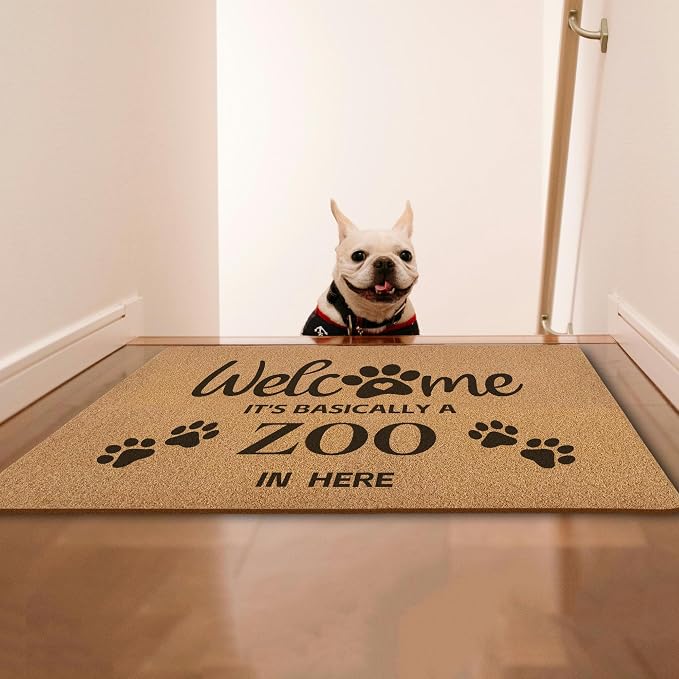 Funny Pet Welcome Door Mats, It's Basically a Zoo in Here Door Mat - Image 5