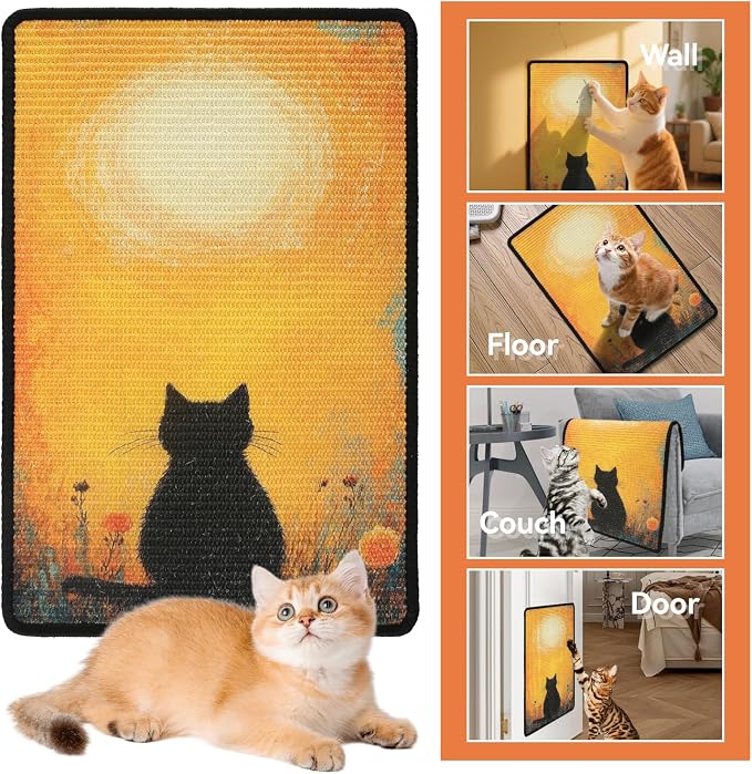 Cat Scratching Mat, 23.6 x 15.7'' Large Sisal Cat Scratch Pad - Image 4