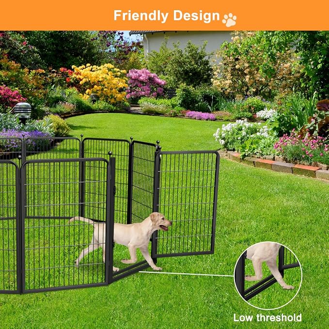 Wide Gate Dog Fence Outdoor Pens Outside, Portable Dog Play Pen 40" H 22 Panels - Image 3