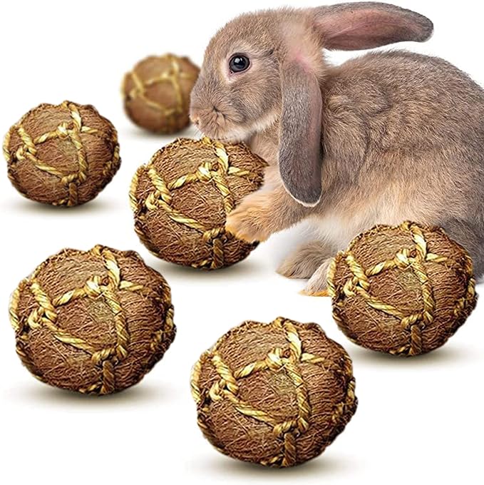 SunGrow Assorted Rabbit & Cat Chew Balls, Teething Activity Toy - Image 2