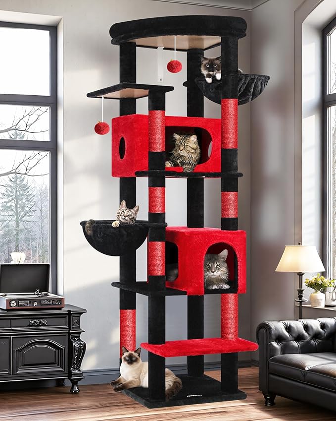 Globlazer Gothic Heavy Duty Cat Tree, 74in Sturdy Goth Cat Tower by Globlazer