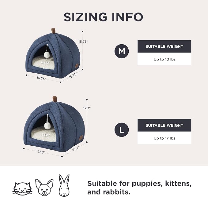 Bedsure Cat Beds for Indoor Cats - 2 in 1 Cat Cave House Tent for Kittens and - Image 5