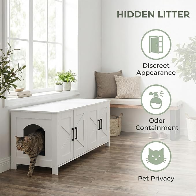 Homhedy Cat Litter Box Enclosure - Image 2