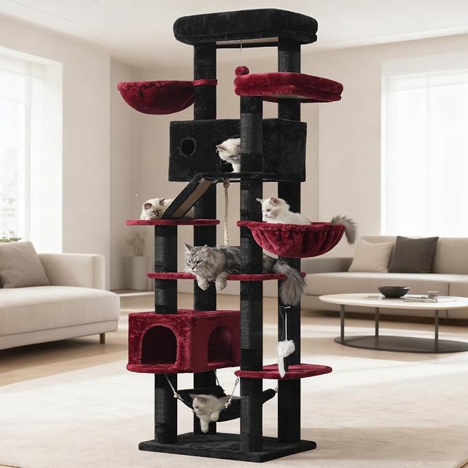 Gothic Cat Tree for Large Cats, 78.7" Tall Cat Tower for Indoor Cats Multiple - Image 8