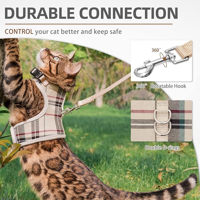 PUPTECK Soft Mesh Cat Vest Harness and Leash Set Puppy Padded Pet Harnesses - Image 6