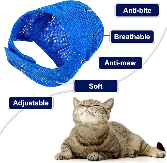 Patelai 5 Pcs Cat Bathing Bag Set Cat Grooming Bag Adjustable Pet Shower Net - Image 3