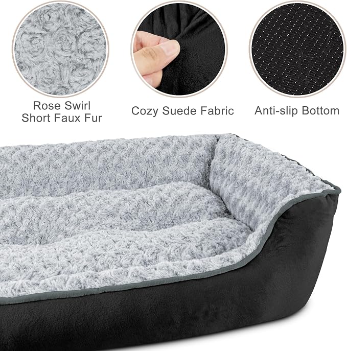 JOEJOY Rectangle Dog Bed for Large Medium Small Dogs - Image 4
