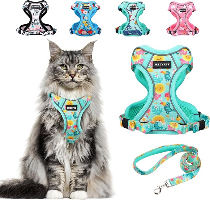 Halypet Cat Harness and Leash Set Cute Escape Proof Vest Harness by DOMoreWithYourPet