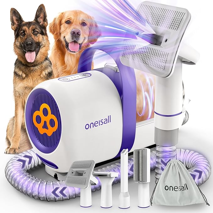 oneisall Dog Grooming Vacuum Kits: 15000Pa Shedding Brush by oneisall