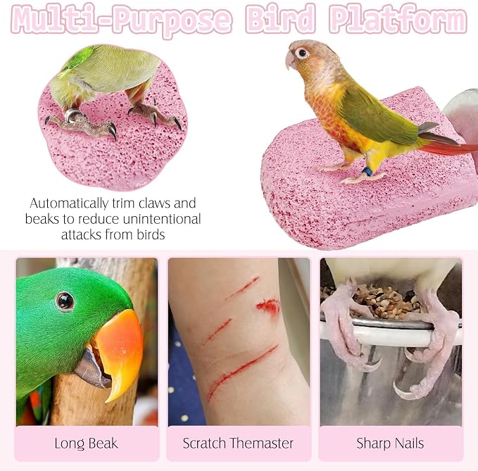 PINVNBY 5 Pack Bird Perch Resin Bird Beak Grinding Stone Parrot Cage Stand - Image 4