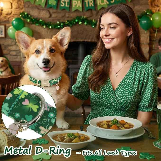 St. Patrick's Day Dog Collar, Adjustable Spring Cotton Collars Gifts