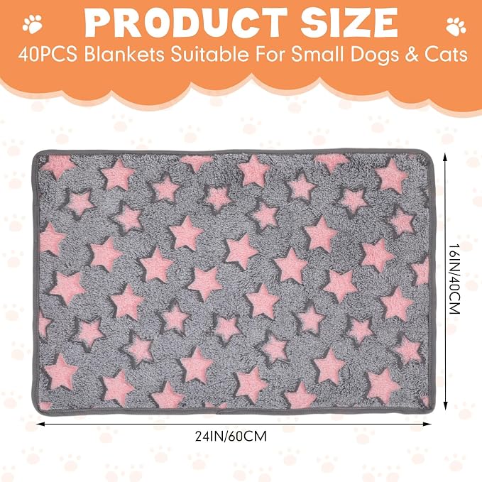Chumia 40 Pcs Puppy Blankets for Small Dog Pet Bulk Fleece Soft Fluffy Washable - Image 2