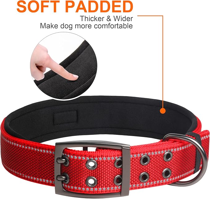 Fida Heavy Duty Dog Collar 1.5” Width, Ultra Soft Neoprene Padded, Adjustable - Image 4