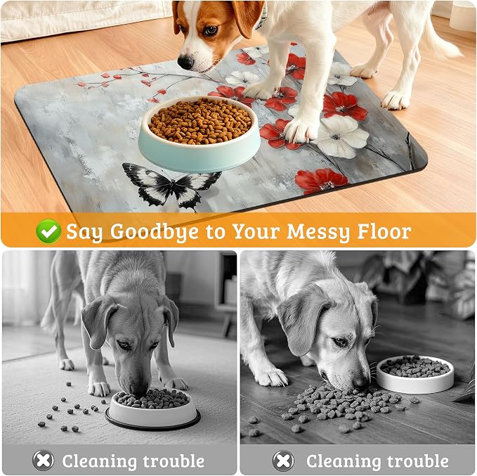 ButterflyFlowers Dog Cat Food Mat - Image 4