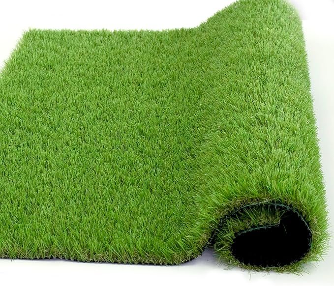 Artificial Grass Rug Outdoor Indoor 14FTX91FT Fake Grass Carpet Green Synthetic - Image 3