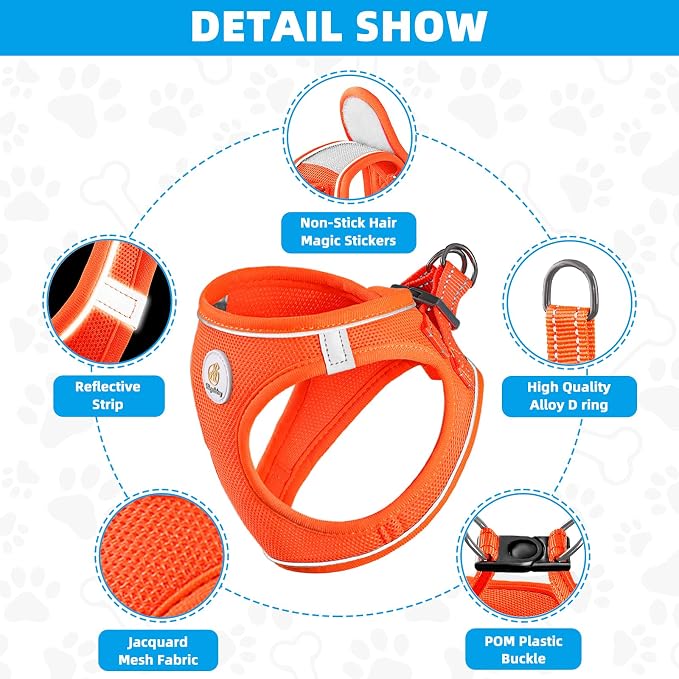 Hipubby Dog Harness and Leash Set, No Pull Soft Mesh Puppy Harness - Image 3