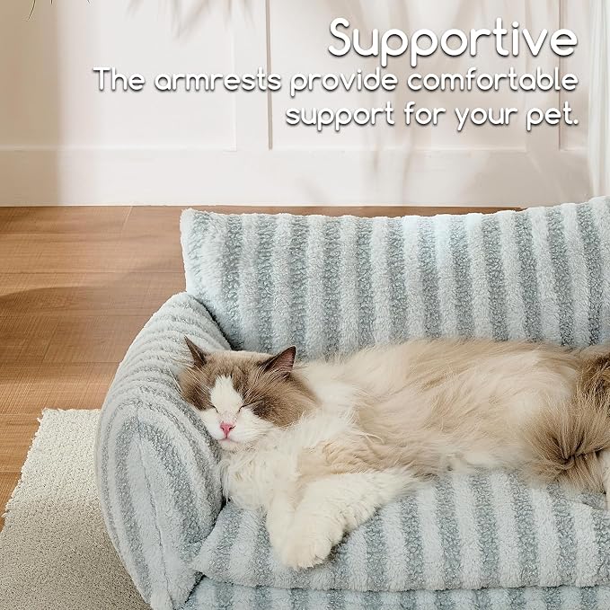 Hollypet Cat Bed Fluffy Plush Mutifuctional Double-Layer Soft Pet Couch - Image 4