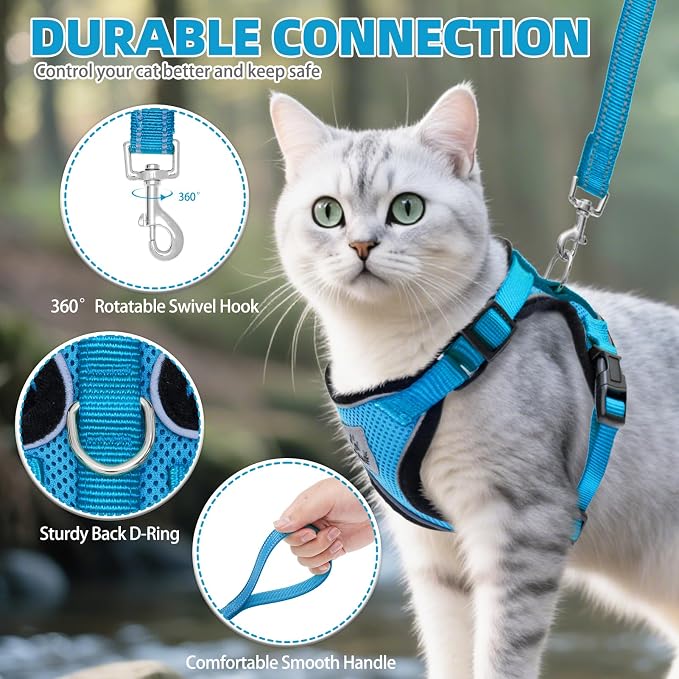 PUPTECK Cat Harness and Leash Set Escape Proof Reflective Cat Walking Harness - Image 5