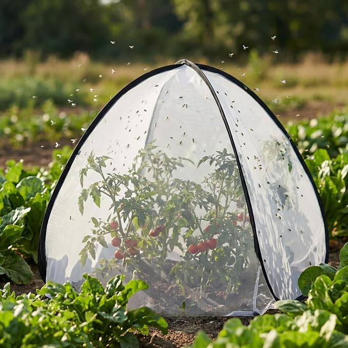 2 Pcs Pop Up Insect Barrier Plant Cover Tent, Garden Net Cage Bird Insect Guard - Image 5