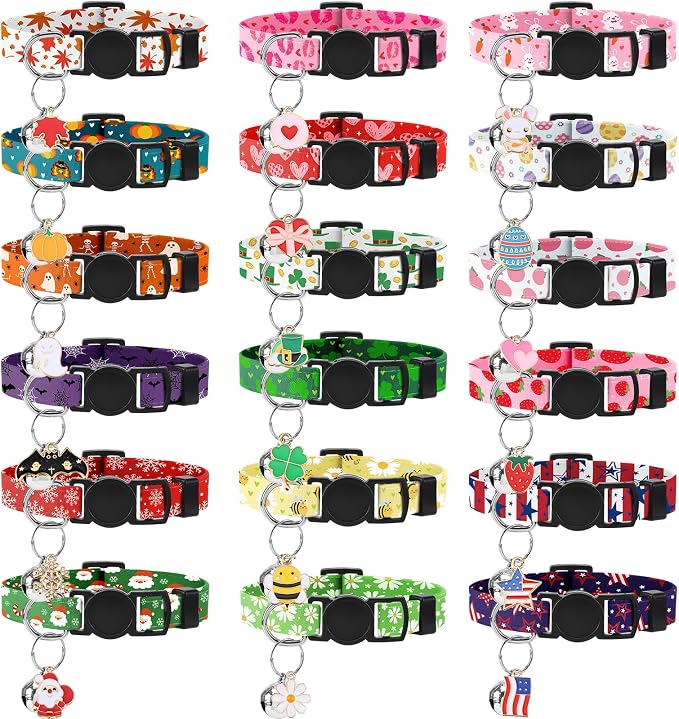 18 Pcs Holiday Cat Collars St. Patrick's Day Cat Collars by Guiqulai