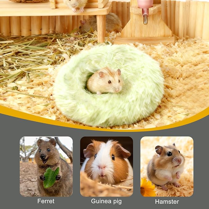 Guinea Pigs Bed Small Animal Bedding Donut-Shaped Burrowing Pet Bed Soft and - Image 4