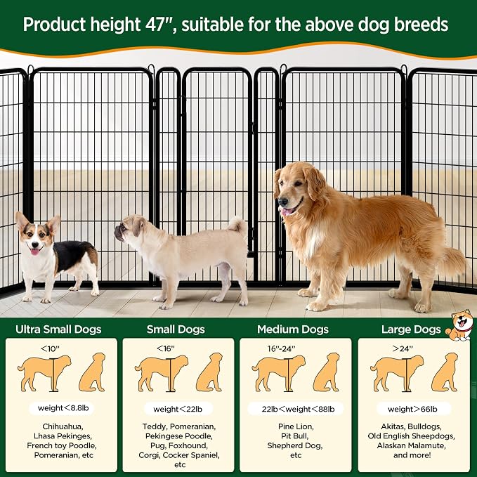 Yaheetech Dog Playpen Outdoor, 47 inch 6 Panels Dog Pen Indoor Heavy Duty Puppy - Image 6